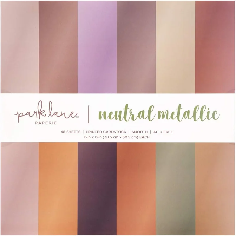 Park Lane neutral metallic cardstock pack 48 sheets 12x12